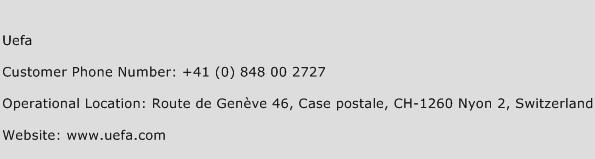 UEFA Phone Number Customer Service