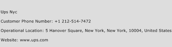 UPS NYC Phone Number Customer Service
