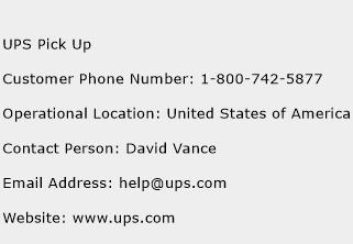 UPS Pick Up Phone Number Customer Service