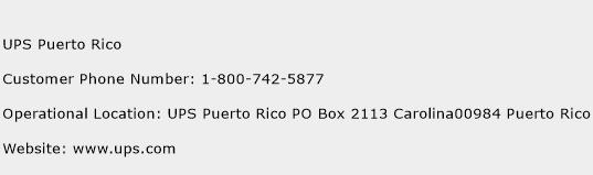 UPS Puerto Rico Phone Number Customer Service