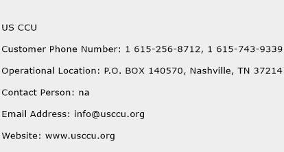 US CCU Phone Number Customer Service