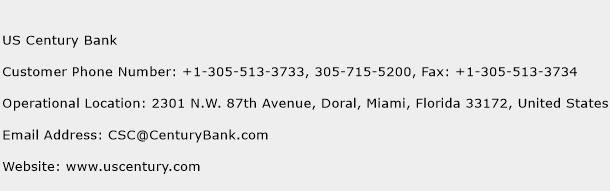 US Century Bank Phone Number Customer Service