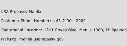 USA Embassy Manila Phone Number Customer Service