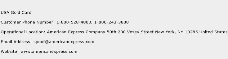 USA Gold Card Phone Number Customer Service