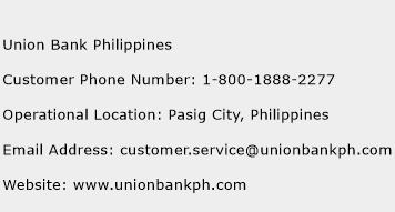 Union Bank Philippines Phone Number Customer Service