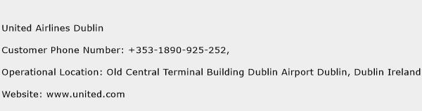 United Airlines Dublin Phone Number Customer Service