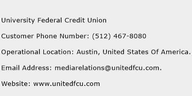 University Federal Credit Union Phone Number Customer Service