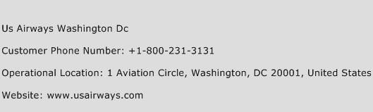 Us Airways Washington Dc Phone Number Customer Service
