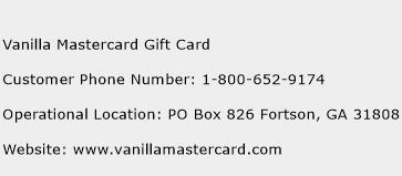 vanilla gift card customer service
