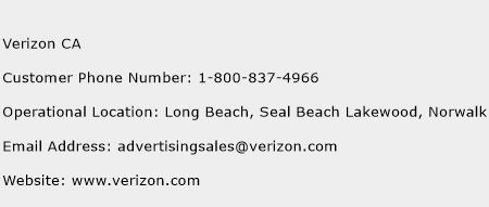 Verizon CA Phone Number Customer Service