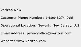 Verizon New Phone Number Customer Service