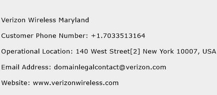 Verizon Wireless Maryland Phone Number Customer Service