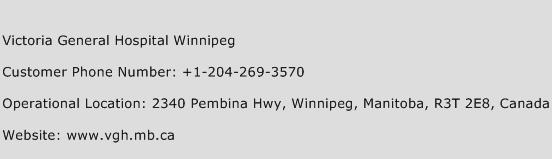 Victoria General Hospital Winnipeg Phone Number Customer Service