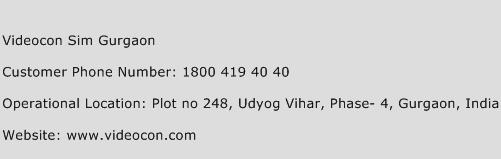 Videocon Sim Gurgaon Phone Number Customer Service