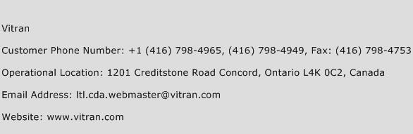 Vitran Phone Number Customer Service