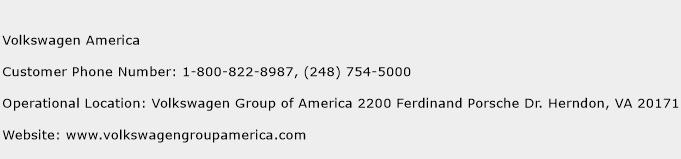 Volkswagen America Phone Number Customer Service