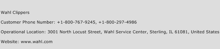 Wahl Clippers Phone Number Customer Service