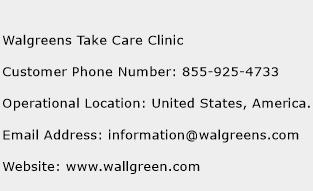 Walgreens Take Care Clinic Phone Number Customer Service