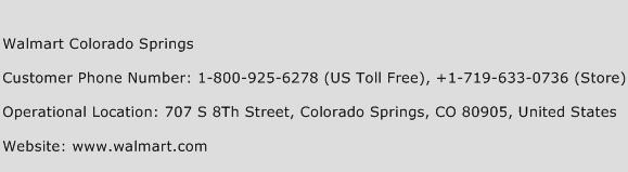 Walmart Colorado Springs Phone Number Customer Service