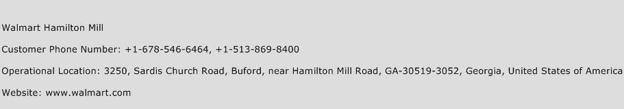 Walmart Hamilton Mill Phone Number Customer Service