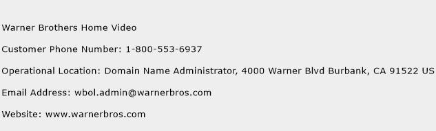 Warner Brothers Home Video Phone Number Customer Service