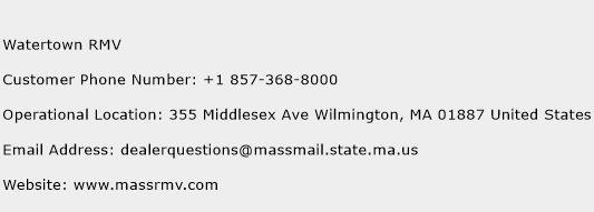 Watertown RMV Number | Watertown RMV Customer Service Phone Number | Watertown RMV Contact ...