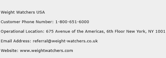 Weight Watchers USA Phone Number Customer Service
