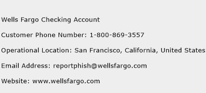 Wells Fargo Checking Account Phone Number Customer Service