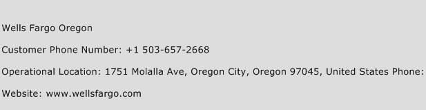 Wells Fargo Oregon Phone Number Customer Service