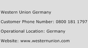 Western Union Germany Phone Number Customer Service