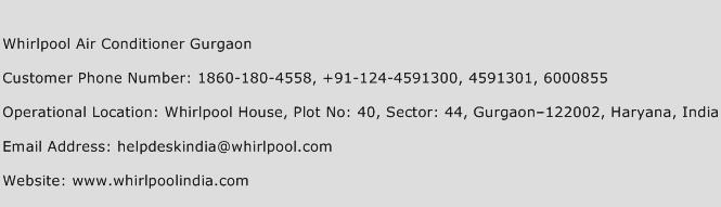 Whirlpool Air Conditioner Gurgaon Phone Number Customer Service