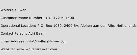 Wolters Kluwer Phone Number Customer Service