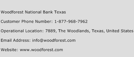 Woodforest National Bank Texas Phone Number Customer Service