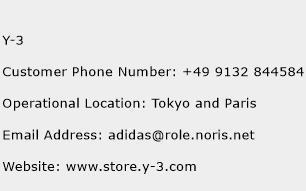 Y-3 Phone Number Customer Service