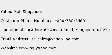 Yahoo Mail Singapore Phone Number Customer Service