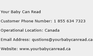 Your Baby Can Read Phone Number Customer Service