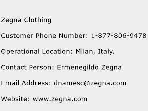 Zegna Clothing Phone Number Customer Service