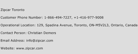 Zipcar Toronto Phone Number Customer Service
